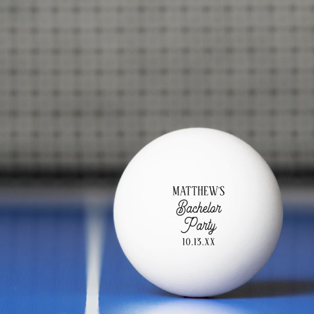Bachelor Party Modern Typography Wedding Ping Pong Ball (Net)