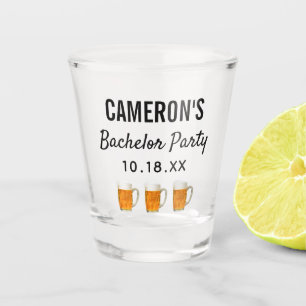 Bachelor Party Modern Wedding Favour Beer Cheers Shot Glass