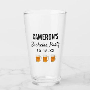 Bachelor Party Modern Wedding Favour Beer Pint Glass