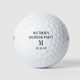 Bachelor Party Monogram Initial Wedding Favour Golf Balls