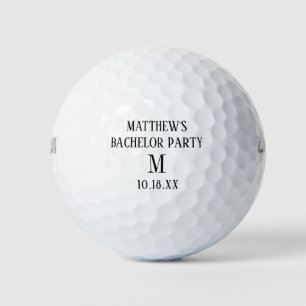 Bachelor Party Monogram Initial Wedding Favour Golf Balls