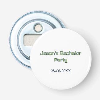 Bachelor party name date simple minimal best man  bottle opener