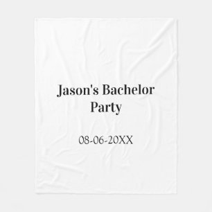 Bachelor party name date simple minimal best man fleece blanket