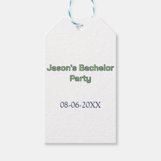 Bachelor party name date simple minimal best man  gift tags