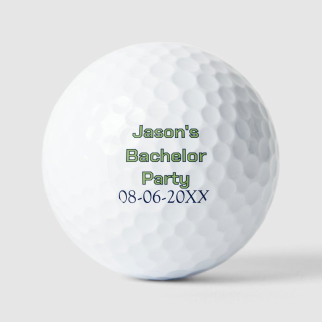 Bachelor party name date simple minimal best man  golf balls (Front)