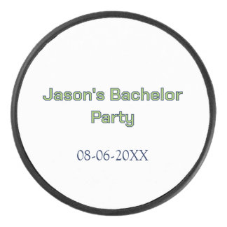Bachelor party name date simple minimal best man  hockey puck