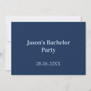 Bachelor party name date simple minimal best man  invitation
