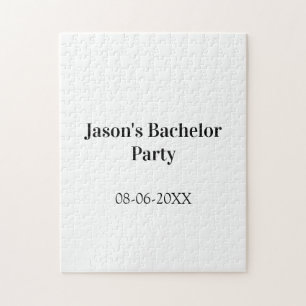 Bachelor party name date simple minimal best man jigsaw puzzle