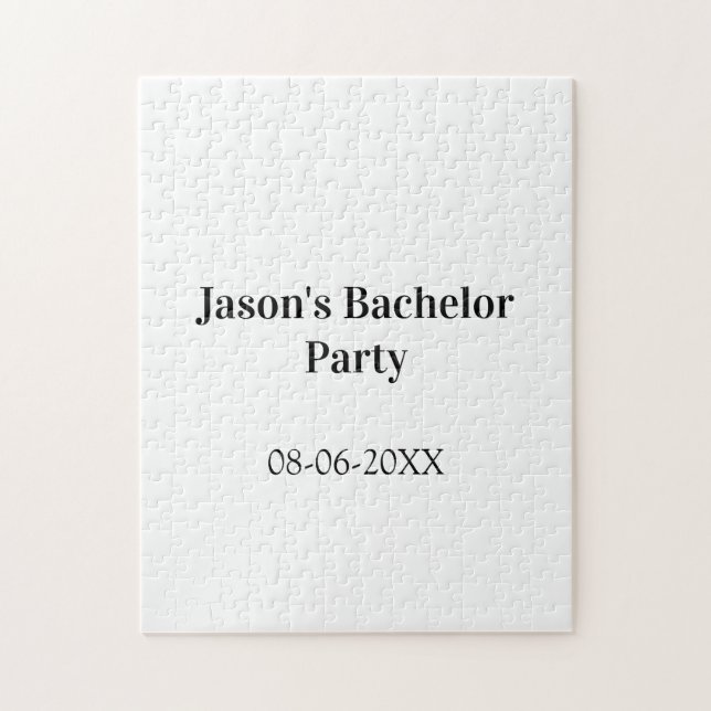 Bachelor party name date simple minimal best man  jigsaw puzzle (Vertical)