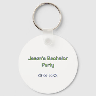 Bachelor party name date simple minimal best man key ring