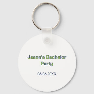 Bachelor party name date simple minimal best man  key ring