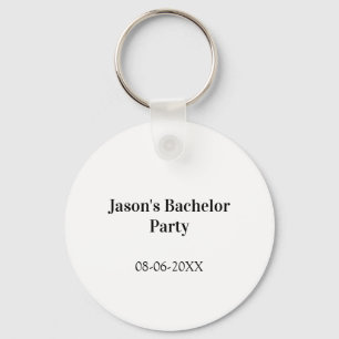 Bachelor party name date simple minimal best man  key ring