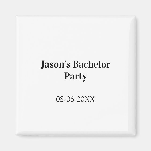 Bachelor party name date simple minimal best man  magnet (Front)
