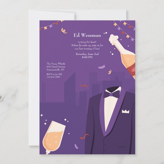 Bachelor Party Night Invitation (Front)