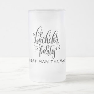 Bachelor Party Personalised Best Man Frosted Glass Beer Mug