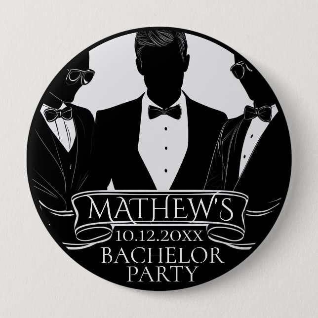 Bachelor Party Poker Chip 10 Cm Round Badge (Front)