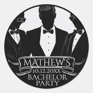 Bachelor Party Poker Chip Classic Round Sticker