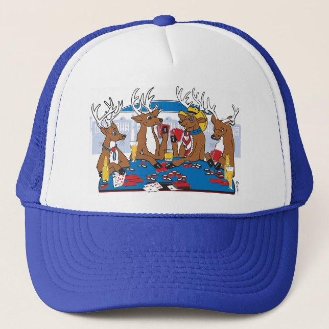 Bachelor Party Poker Player Trucker Hat (Front)