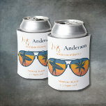 Bachelor Party Retro Sunglasses Surf Palm Trees Can Cooler<br><div class="desc">Bachelor Party Retro Sunglasses Surf Palm Trees Can Cooler Personalised Can Coolers are the perfect keepsakes for your friends to remember your special day. Cheers to a fun and memorable bachelor party! Add your custom wording to this design by using the "Edit this design template" boxes on the right hand...</div>