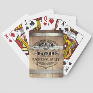 Bachelor Party Rustic Whiskey Barrel Playing Cards