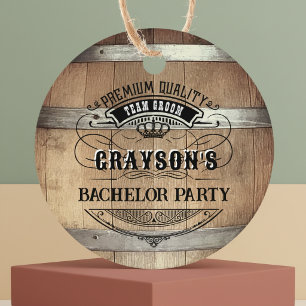 Bachelor Party Rustic Whiskey Favour Tags