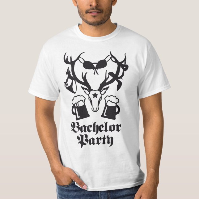 Bachelor Party sexy Hirschweiler JGA Polterevening T-Shirt (Front)