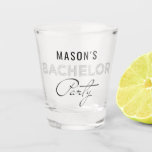 Bachelor Party Shot Glass Favours<br><div class="desc">Get the party started with these personalised bachelor party shot glasses! These make a great favour for all the guys that join in the bachelor party weekend! Easily edit the name!

Check out the entire Bachelor Party collection for more matching items!</div>