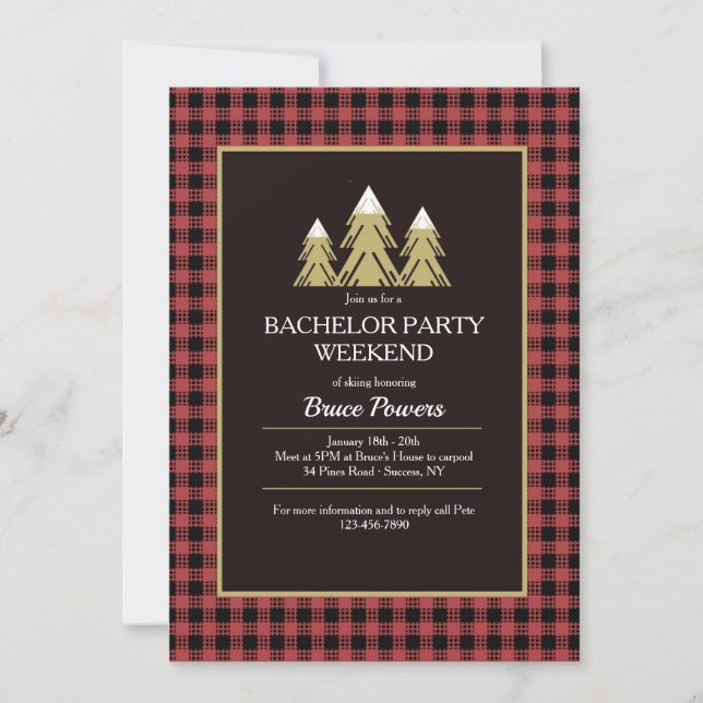 Bachelor Party Ski Invitation (Front)