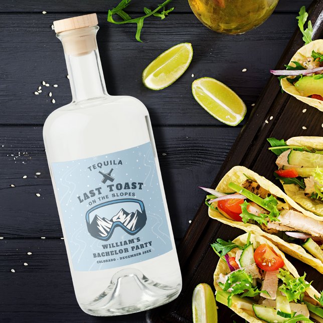 Bachelor Party Ski Weekend Tequila Liquor Bottle Label (Creator Uploaded)