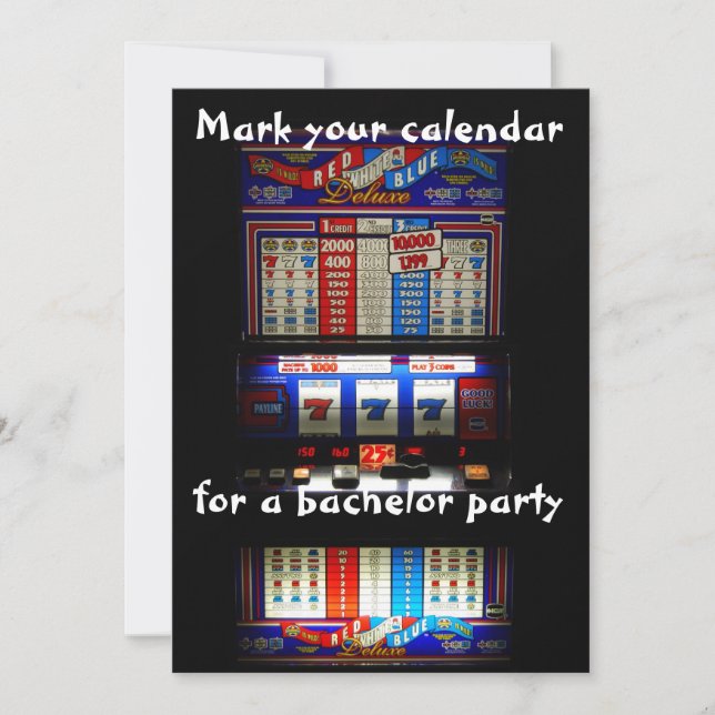 Bachelor Party Slot Machine Invitation (Front)