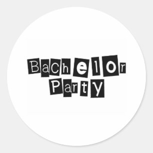 Bachelor Party (Sq Blk) Classic Round Sticker