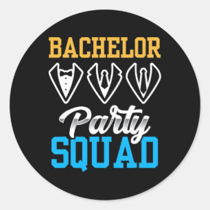 Bachelor Party Squad Bride Team Groom  Classic Round Sticker