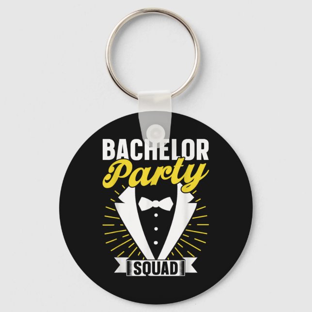Bachelor Party Squad Groom Bride Team Bachelor  Key Ring (Front)