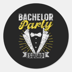 Bachelor Party Squad Groom Team Bride Bachelor  Classic Round Sticker