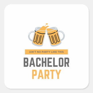 Bachelor party square sticker