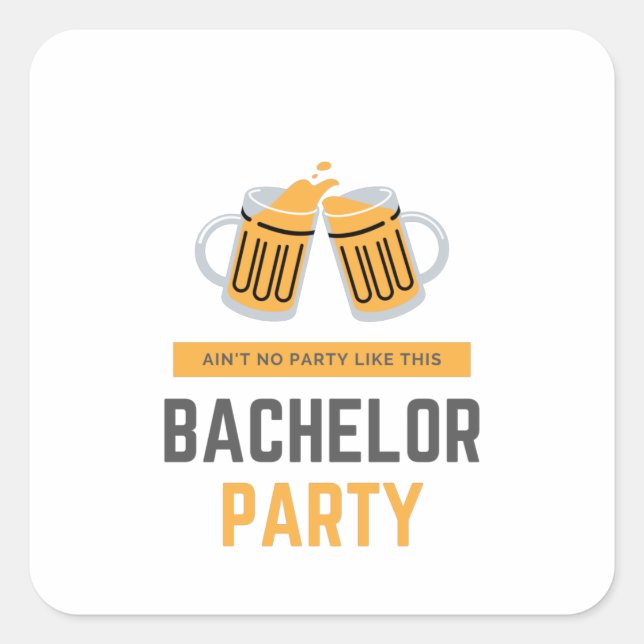 Bachelor party square sticker (Front)