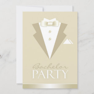 Bachelor Party Suit Flat Invitation