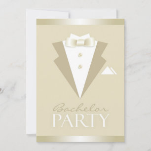 Bachelor Party Suit Flat Invitation