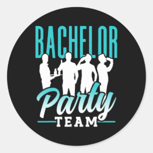 Bachelor Party Team Groom Bride 2 Classic Round Sticker
