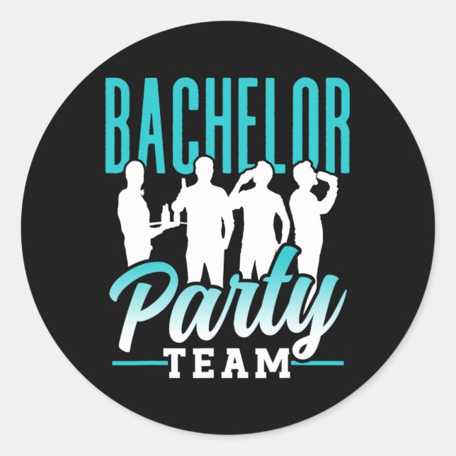 Bachelor Party Team Groom Bride 2  Classic Round Sticker (Front)
