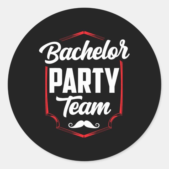 Bachelor Party Team Groom Bride 3  Classic Round Sticker (Front)