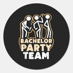 Bachelor Party Team Groom Bride _4  Classic Round Sticker