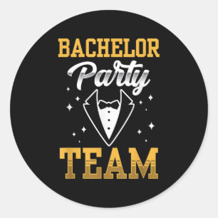 Bachelor Party Team Groom Bride _6 Classic Round Sticker