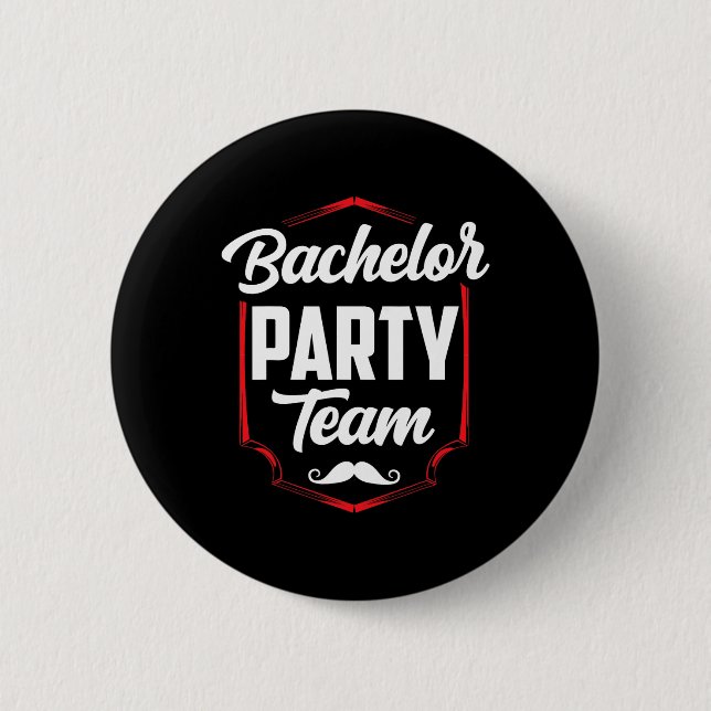 Bachelor Party Team Groom Bride  6 Cm Round Badge (Front)