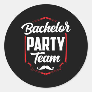 Bachelor Party Team Groom Bride  Classic Round Sticker