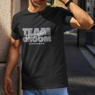 Bachelor Party Team Groom Custom Groomsman Name T-Shirt