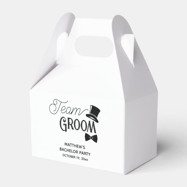 Bachelor Party Team Groom Wedding Favour Box (Front Side)