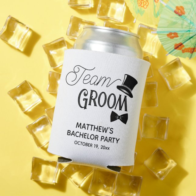 Bachelor Party Team Groom Wedding Favour Can Cooler (In Situ Summer)