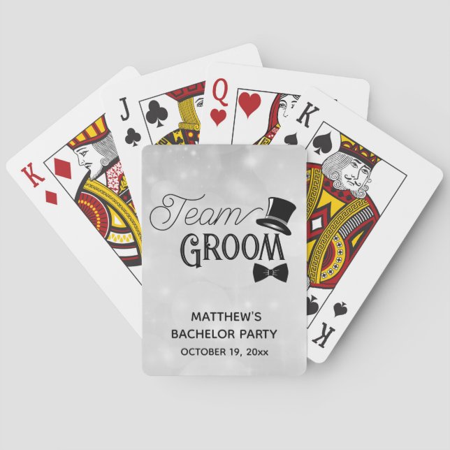 Bachelor Party Team Groom Wedding Playing Cards (Back)