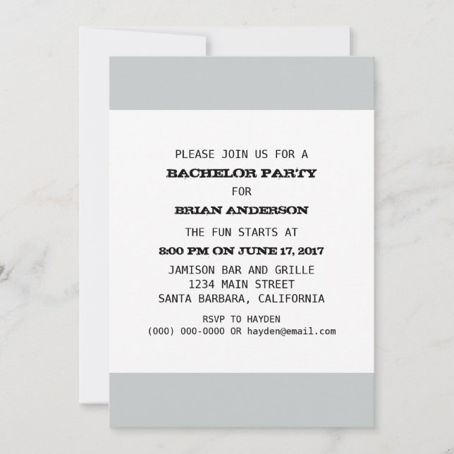 Bachelor Party Template (Front)